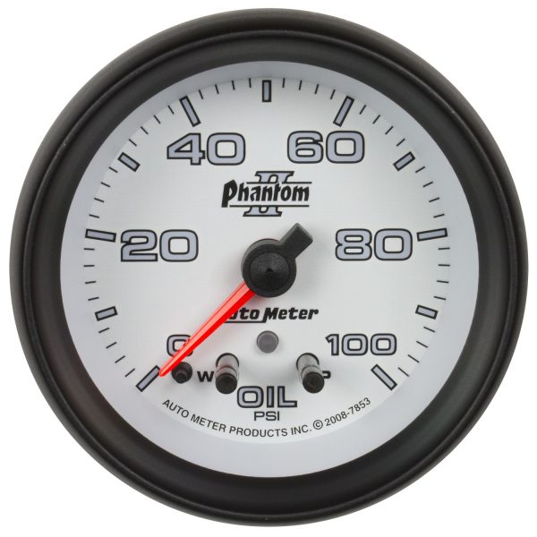 2-5/8 in. OIL PRESSURE, 0-100 PSI, PHANTOM II