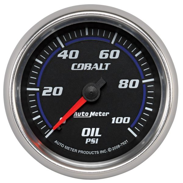 2-5/8 in. OIL PRESSURE, 0-100 PSI, COBALT