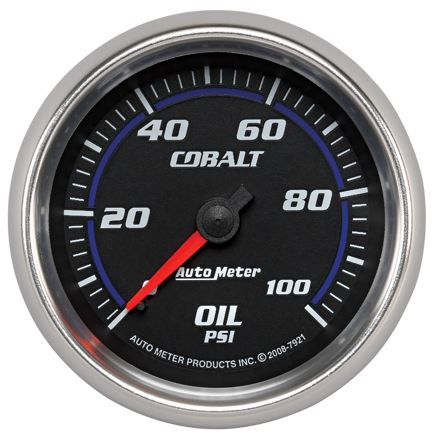 2-5/8 in. OIL PRESSURE, 0-100 PSI, COBALT