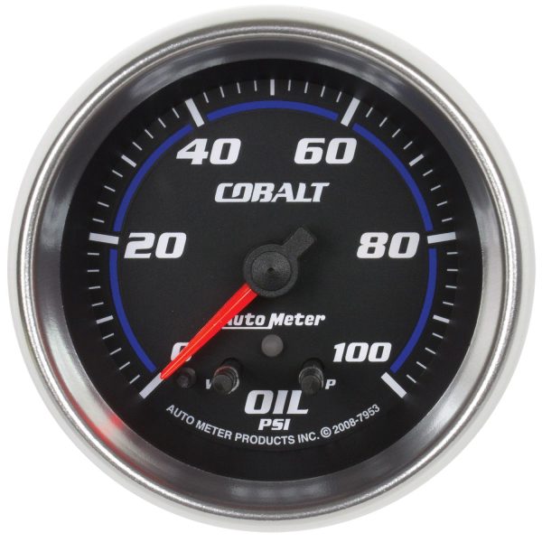 2-5/8 in. OIL PRESSURE, 0-100 PSI, COBALT