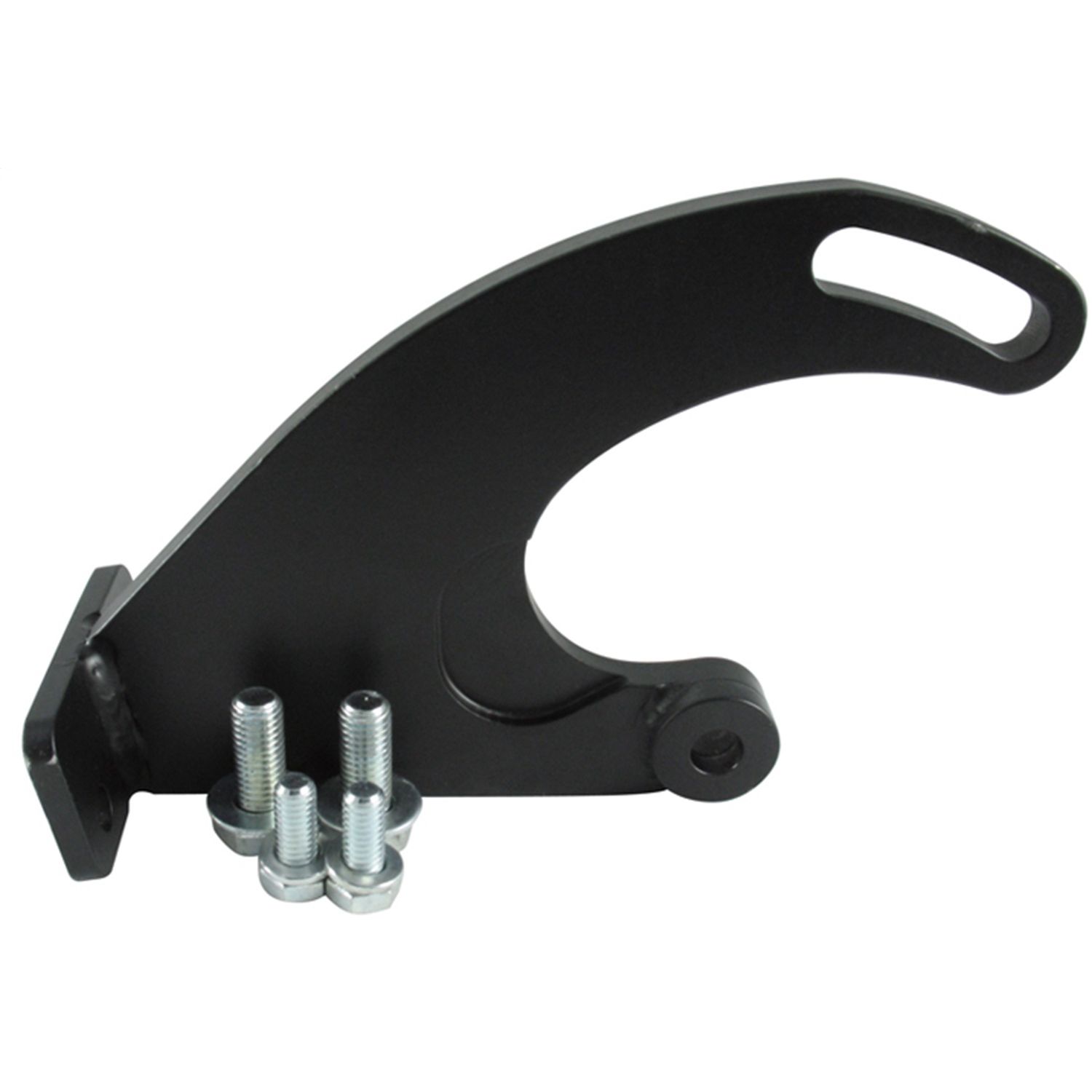 Borgeson - Pump Bracket - P/N: 802410 - Power steering pump bracket for attaching a Saginaw style P/S pump to Ford 200/250. Painted black, with hardware.