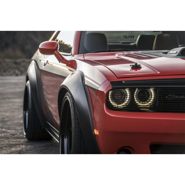 Auto Ventshade 850250 Black Fender Flare Kit, 4-Piece for 2007-2022 Dodge Challenger