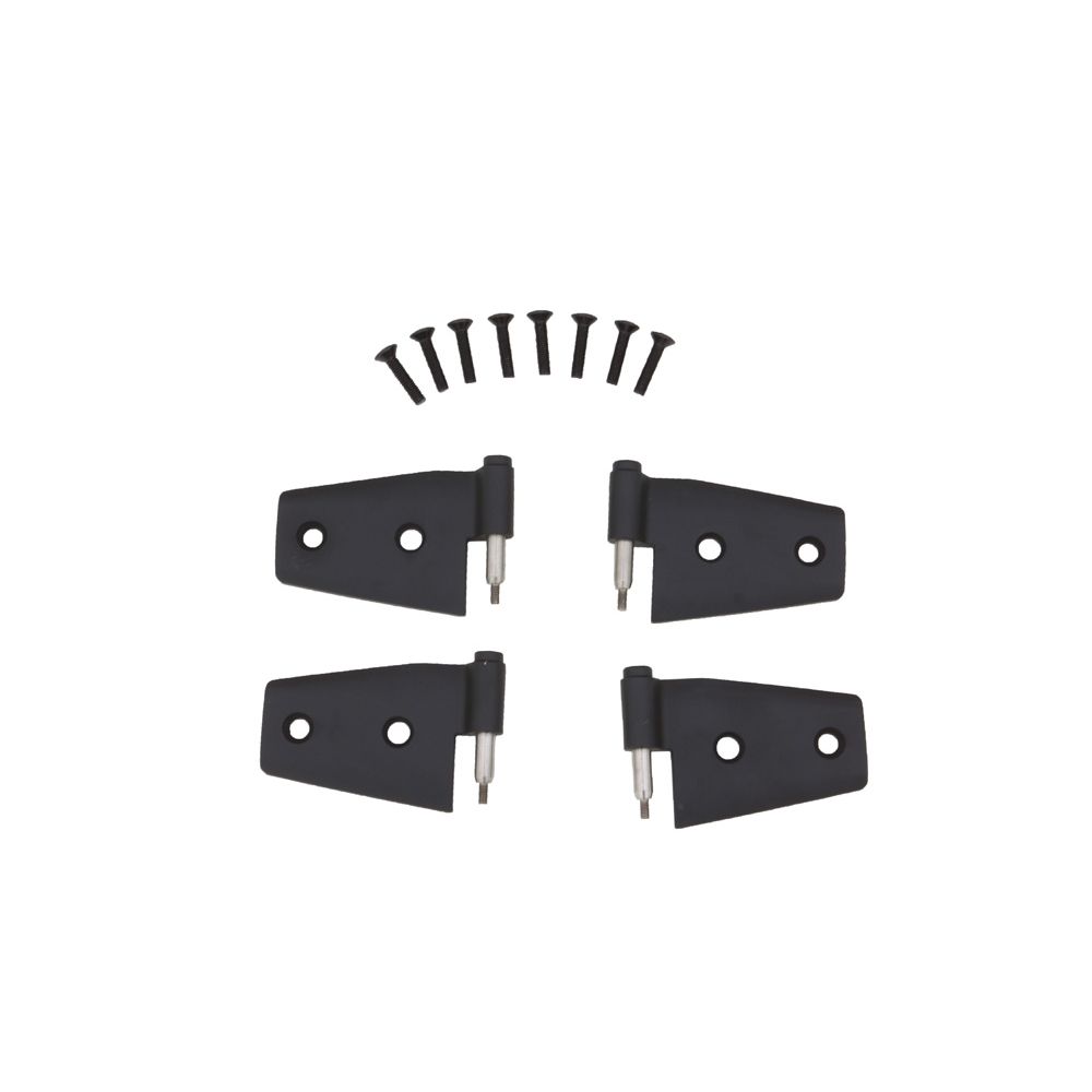 Rampage Products 87641 Door Hinge, 4 Piece for 2007-2018 Jeep Wrangler JK and JK Unlimited, Black