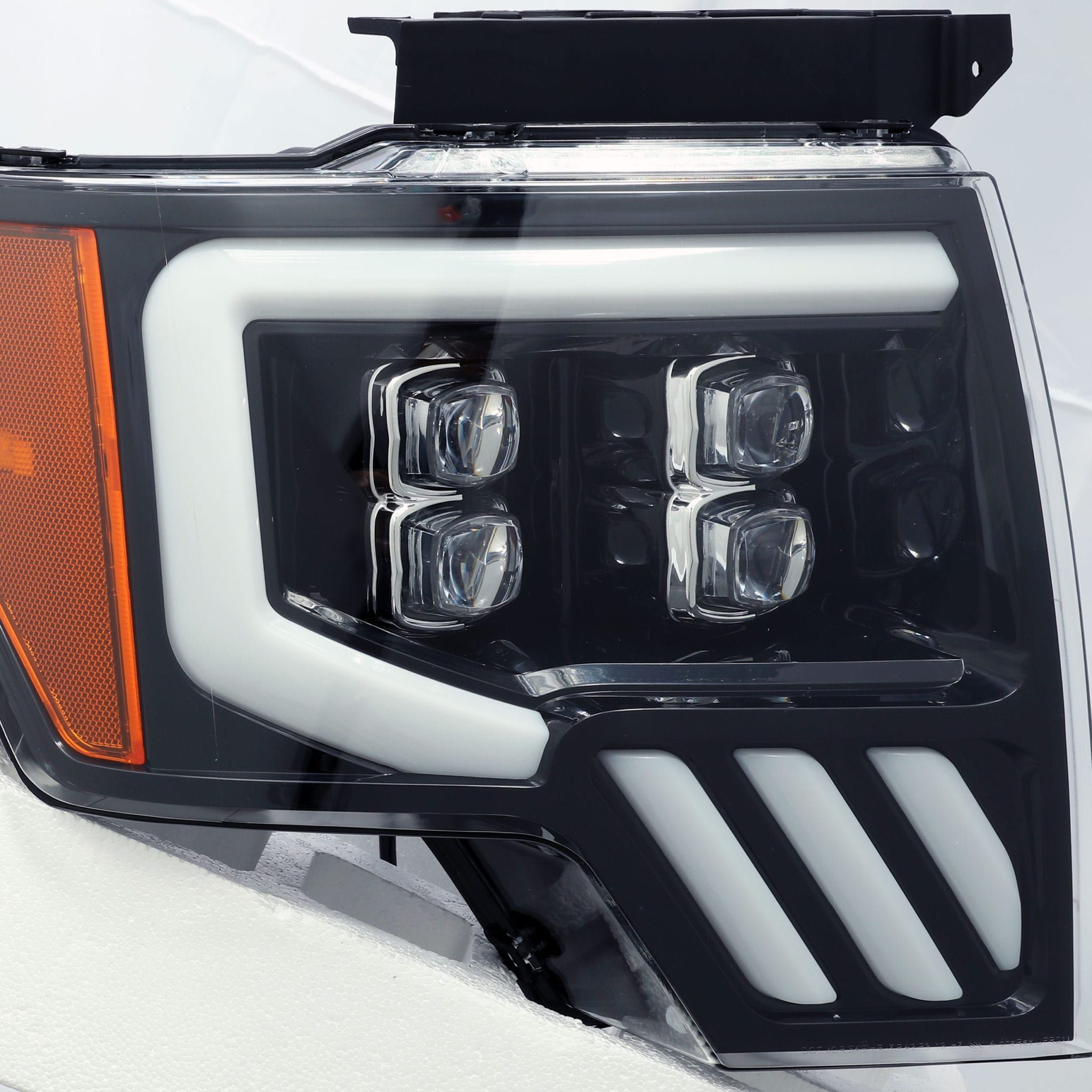 09-14 Ford F150 LED Projector Headlights Plank Style Design Gloss Black w/ Activation light and Sequential Signal