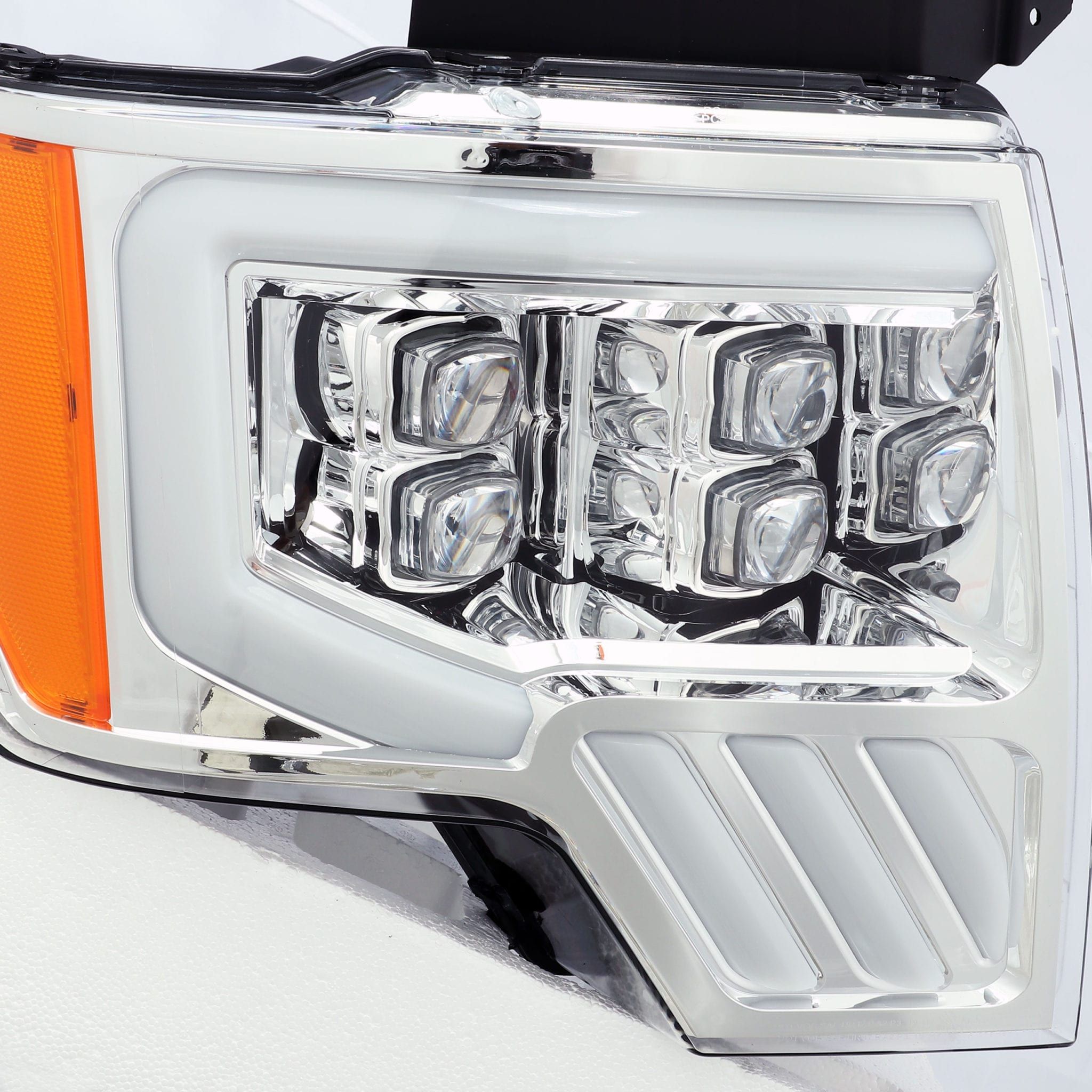 09-14 Ford F150 LED Projector Headlights Plank Style Design Chrome w/ Activation light and Sequential Signal