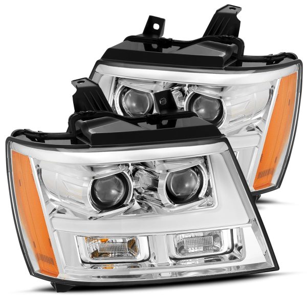 07-14 Chevrolet Tahoe/Suburban/07-13 Avalanche Projector Headlights Plank Style Design Chrome w/ Activation Light