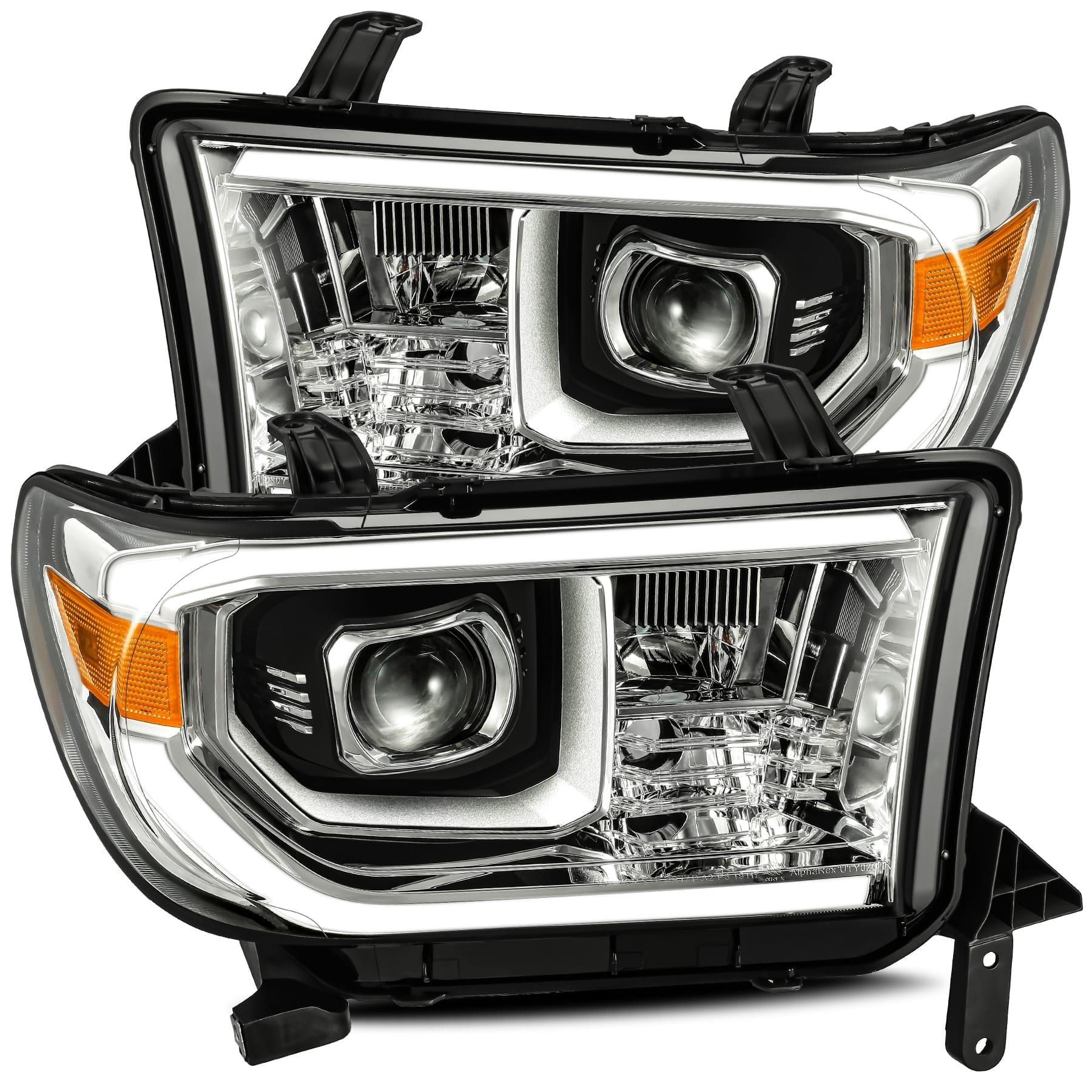 07-13 Toyota Tundra/08-13 Toyota Sequoia Projector Headlights Plank Style Design Chrome w/ Activation Light