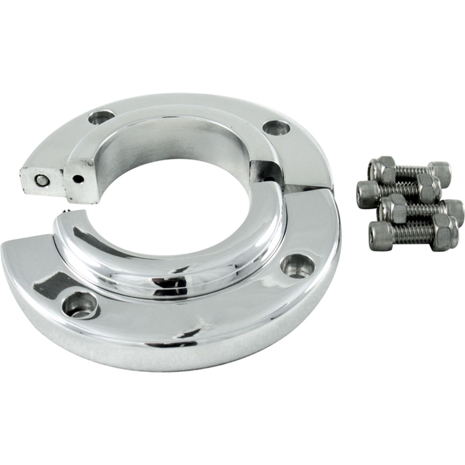 Borgeson - Steering Column Mount - P/N: 909010 - Steering column split swivel floor mount. Polished aluminum. Fits 2-1/4 in. diameter steering columns.