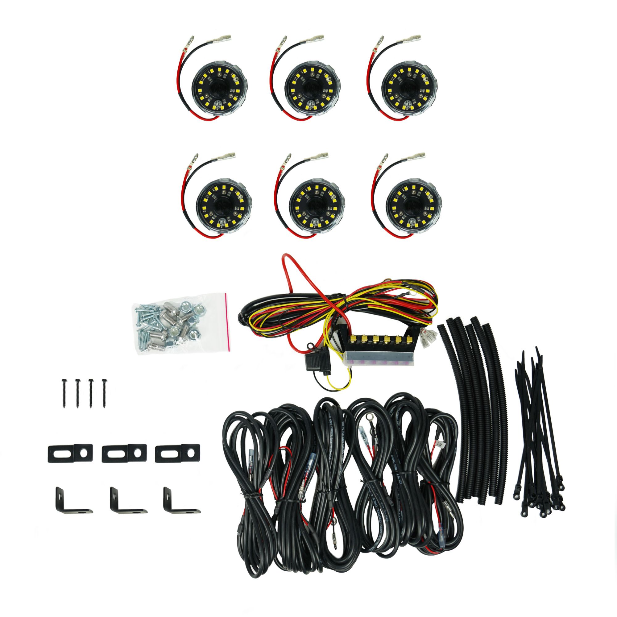 Cyclone V2 LED - Rock Light - 6-Light System - Clear - 5W Flood Beam