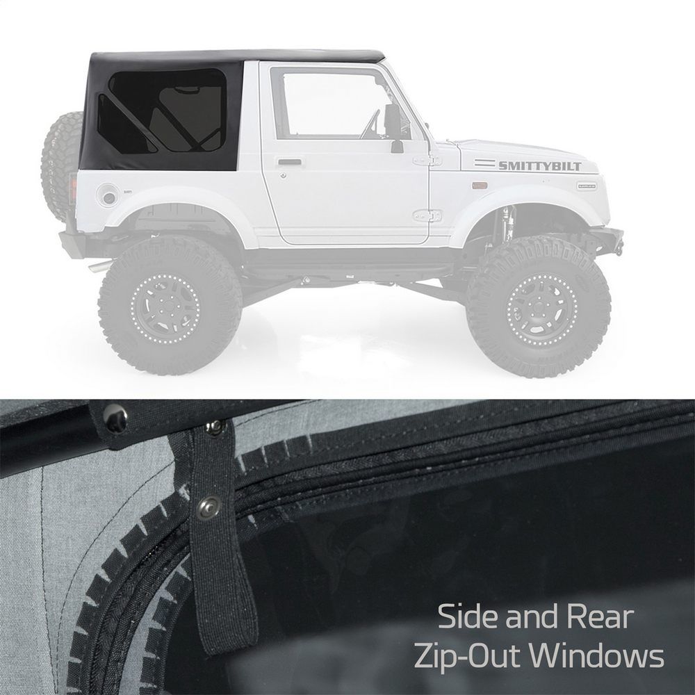 Oem Repl Soft Top Black W/Zip Out Windows