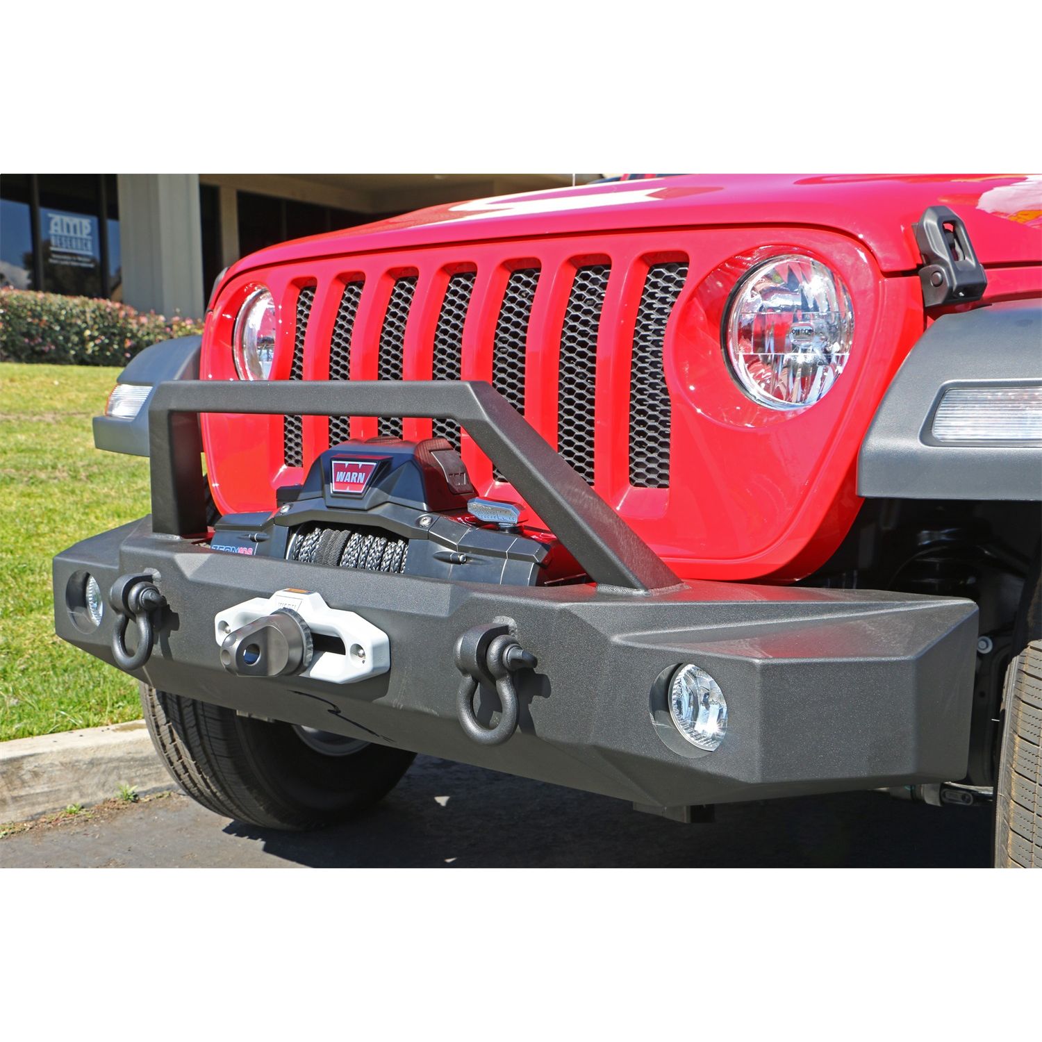 Rampage Products 99512 TrailGuard Front Bumper for 2020-2022 Jeep Gladiator, 2018-2022 Jeep Wrangler JL, Black