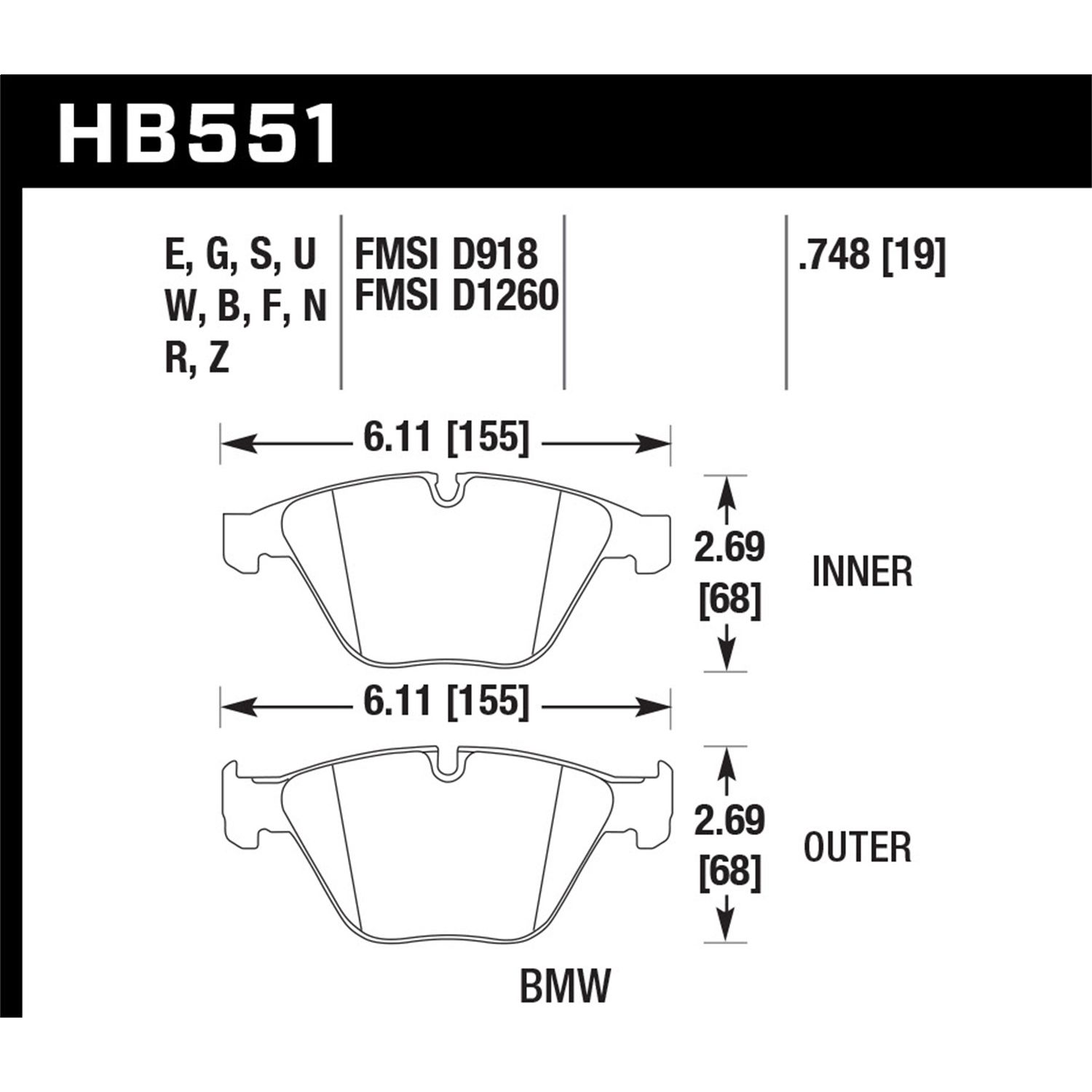 Blue 9012 Disc Brake Pad