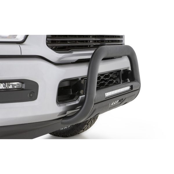 Lund 47121203 Black Bull Bar with Integrated 20 Inch LED Light Bar for 2011-2019 Silverado and Sierra 2500 HD, 3500 HD