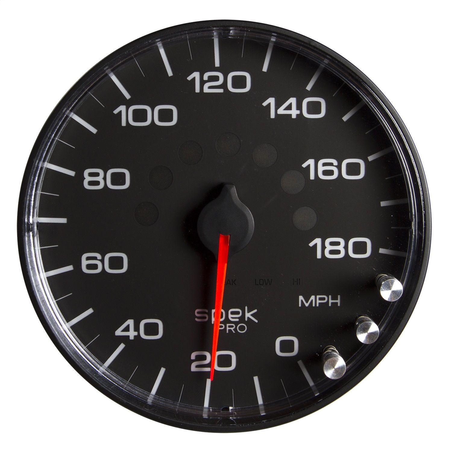 5 in. SPEEDOMETER, 0-180 MPH, SPEK-PRO, BLACK/BLACK