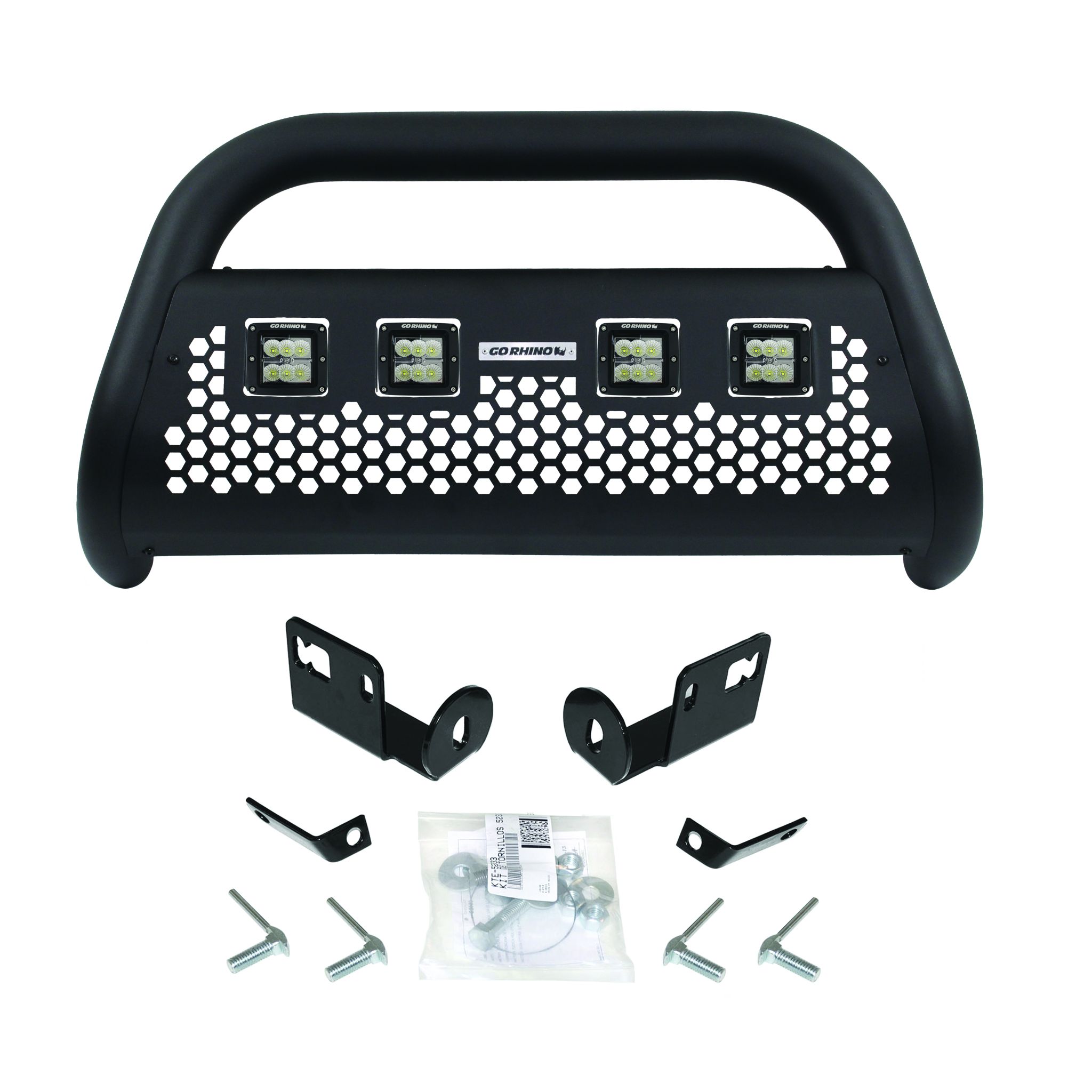 Go Rhino - 55884LT - RC2 LR Bull Bar with 4 Go Rhino Branded 3in Cube Lights & Brackets