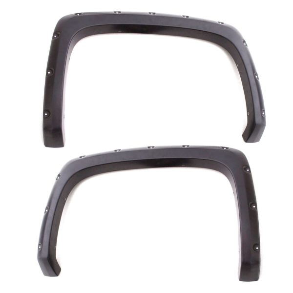 Lund RX140SB Elite Series Black Rivet Style Fender Flare Set - Rear, Smooth, 2-Piece Set for 2019-2022 Chevrolet Silverado 1500