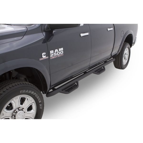 Lund 34641358 Black Steel Terrain HX Step Nerf Bars for 2009-2015.5 Dodge Ram 1500, 2010-2022 Ram 2500/3500 Crew Cab