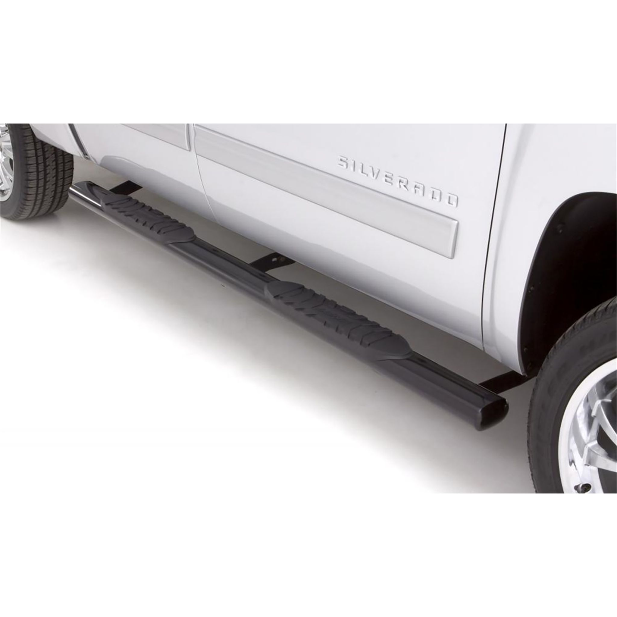 Lund 24079005 Black Steel 5 Inch Oval Straight Nerf Bars for 2019-2022 Chevrolet Silverado 1500/GMC Sierra 1500 Rocker Panel Mount Extended Cab