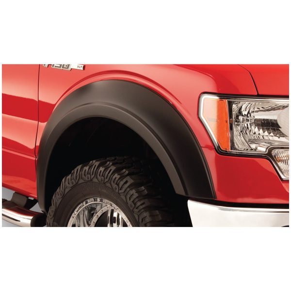 Bushwacker 20019-11 Black Extend-A-Fender Style Smooth Finish Front Fender Flares for 1992-1996 Ford Bronco, F-150, F-250; 1992-1997 F-350 Super Duty (Excludes Dually)