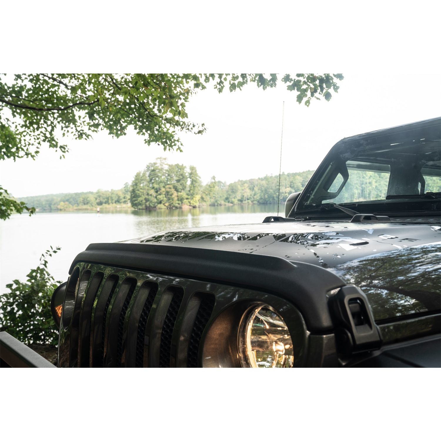 Bushwacker 14093 Trail Armor Hood Stone Guard Black Textured Finish, 1-Piece for 2018-2022 Jeep Wrangler JL, 2 and 4-Door