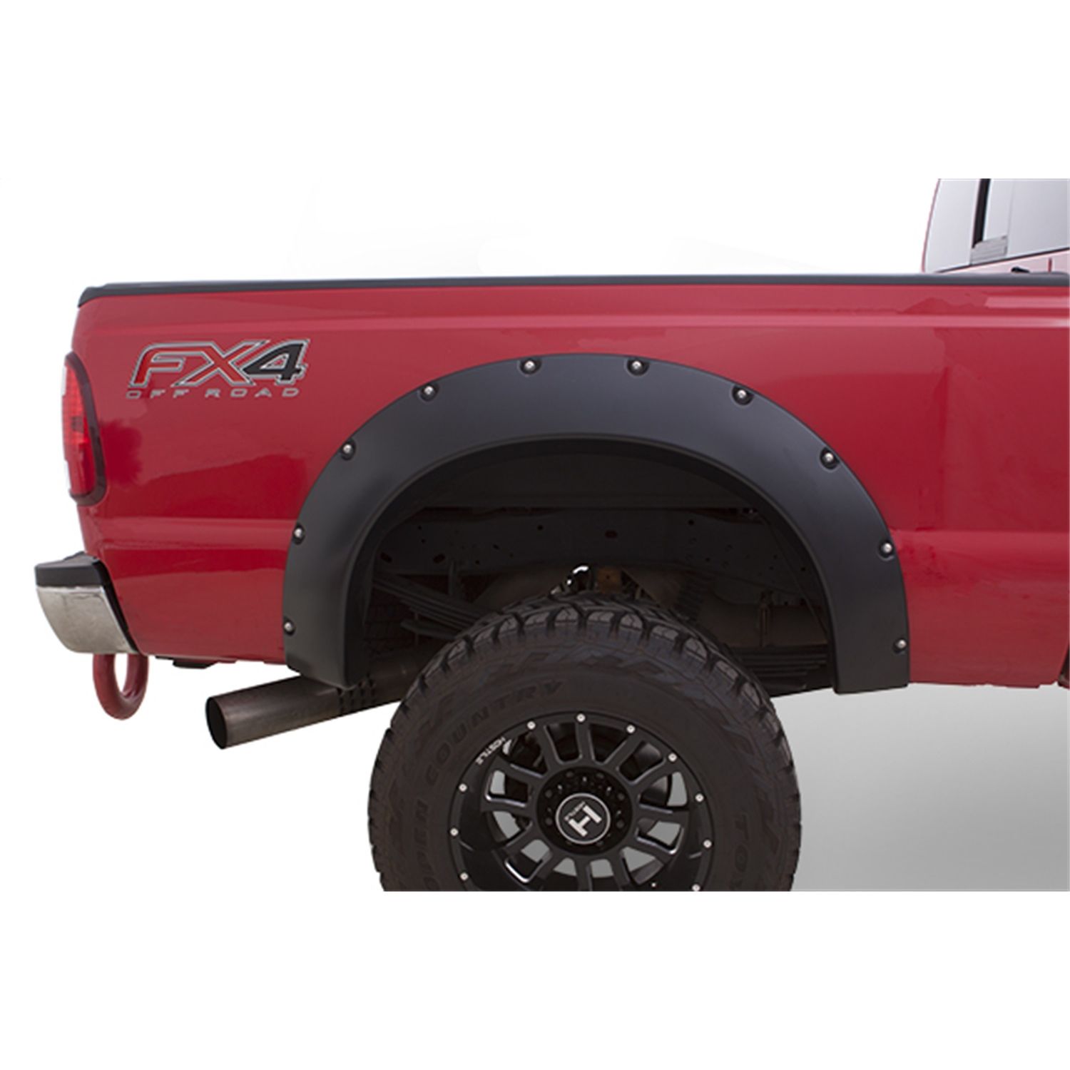 Bushwacker 20005-07 Black Cutout Style Textured Finish Rear Fender Flares for 1966-1977 Ford Bronco (5" Extra Wheel Well Opening)