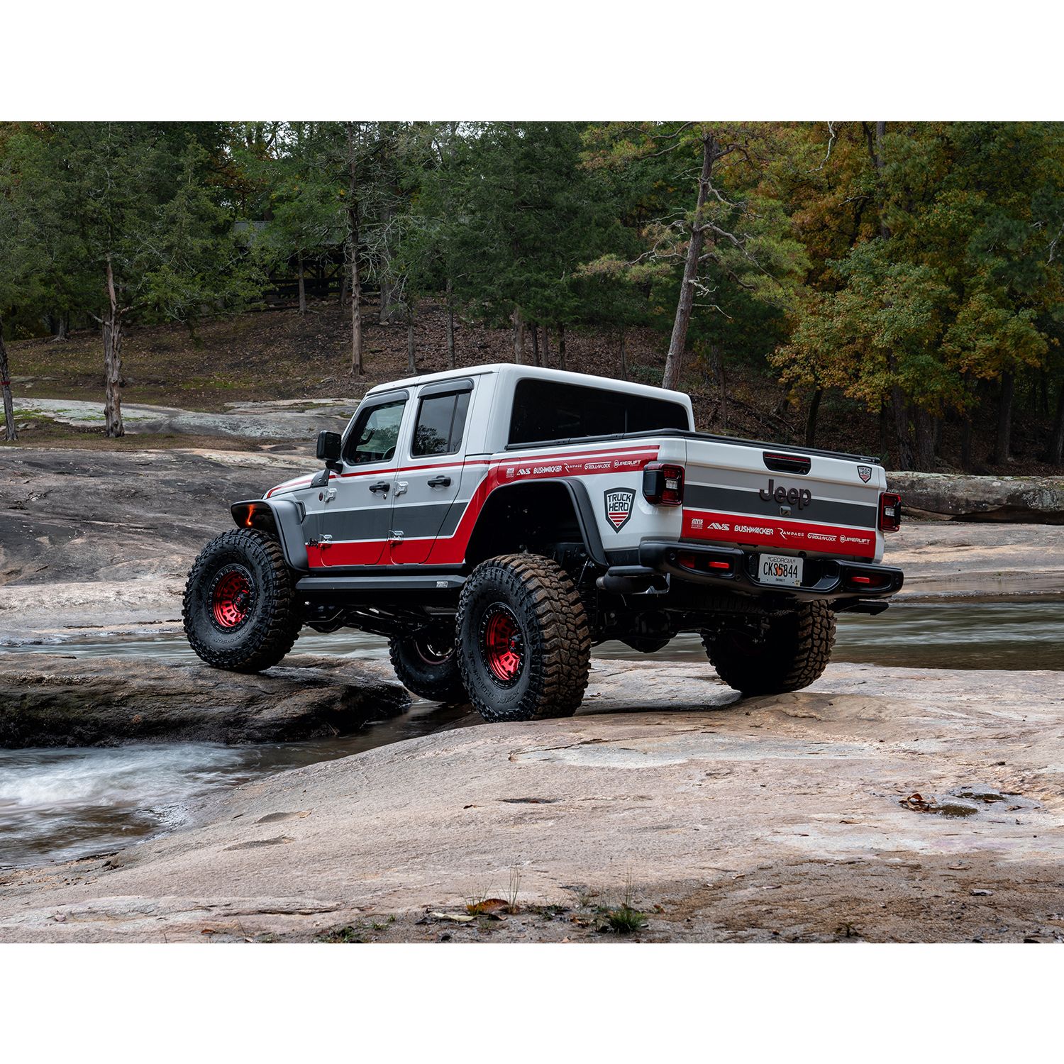 Bushwacker 10104-07 Black Jeep Flat Style Textured Finish Rear Fender Flares for 2020-2022 Jeep Gladiator