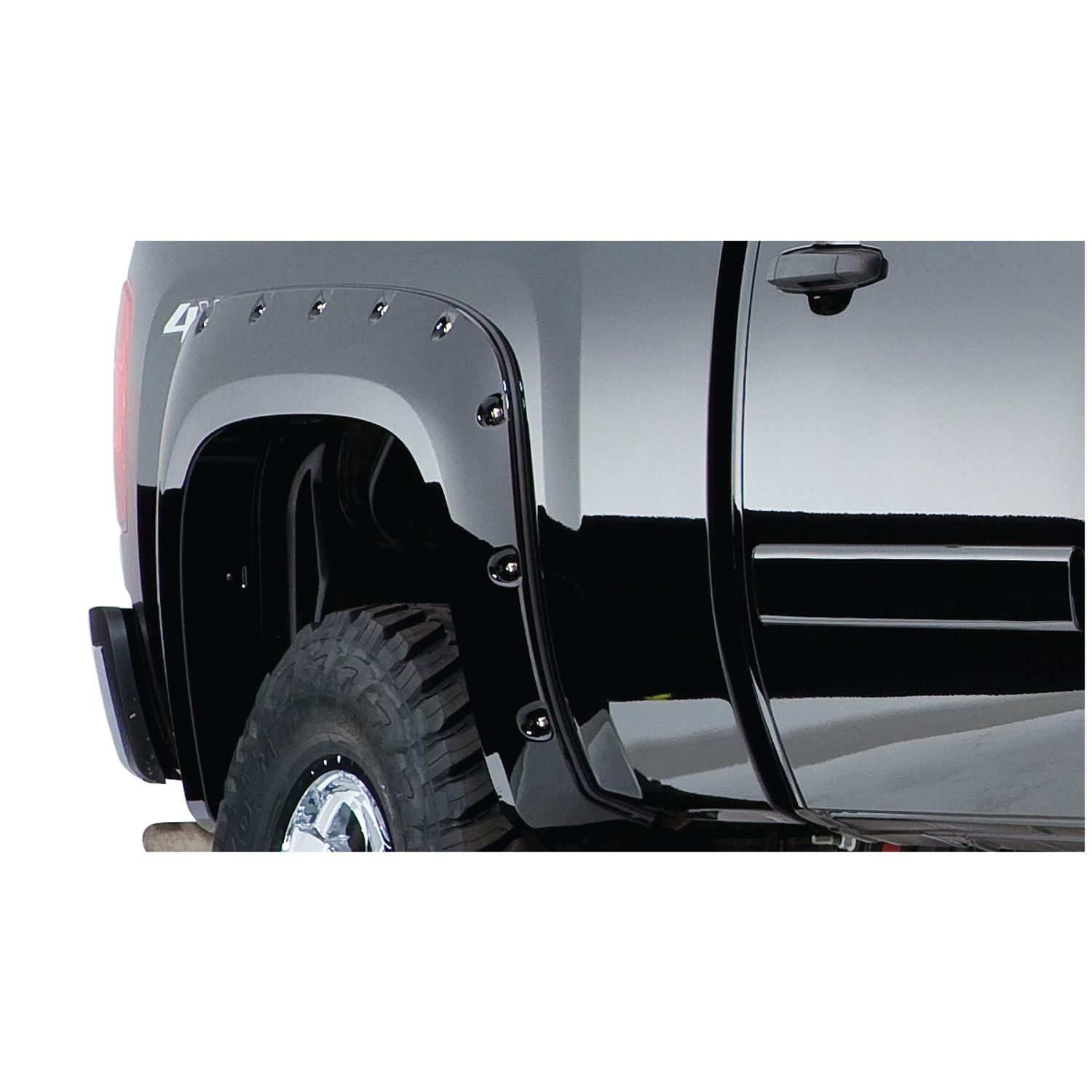 Bushwacker 20044-02 Black Cutout Style Smooth Finish Rear Fender Flares for 1999-2010 Ford F-250/F-350 Super Duty (Excludes Dually); Fits 81/82.4 In. Bed