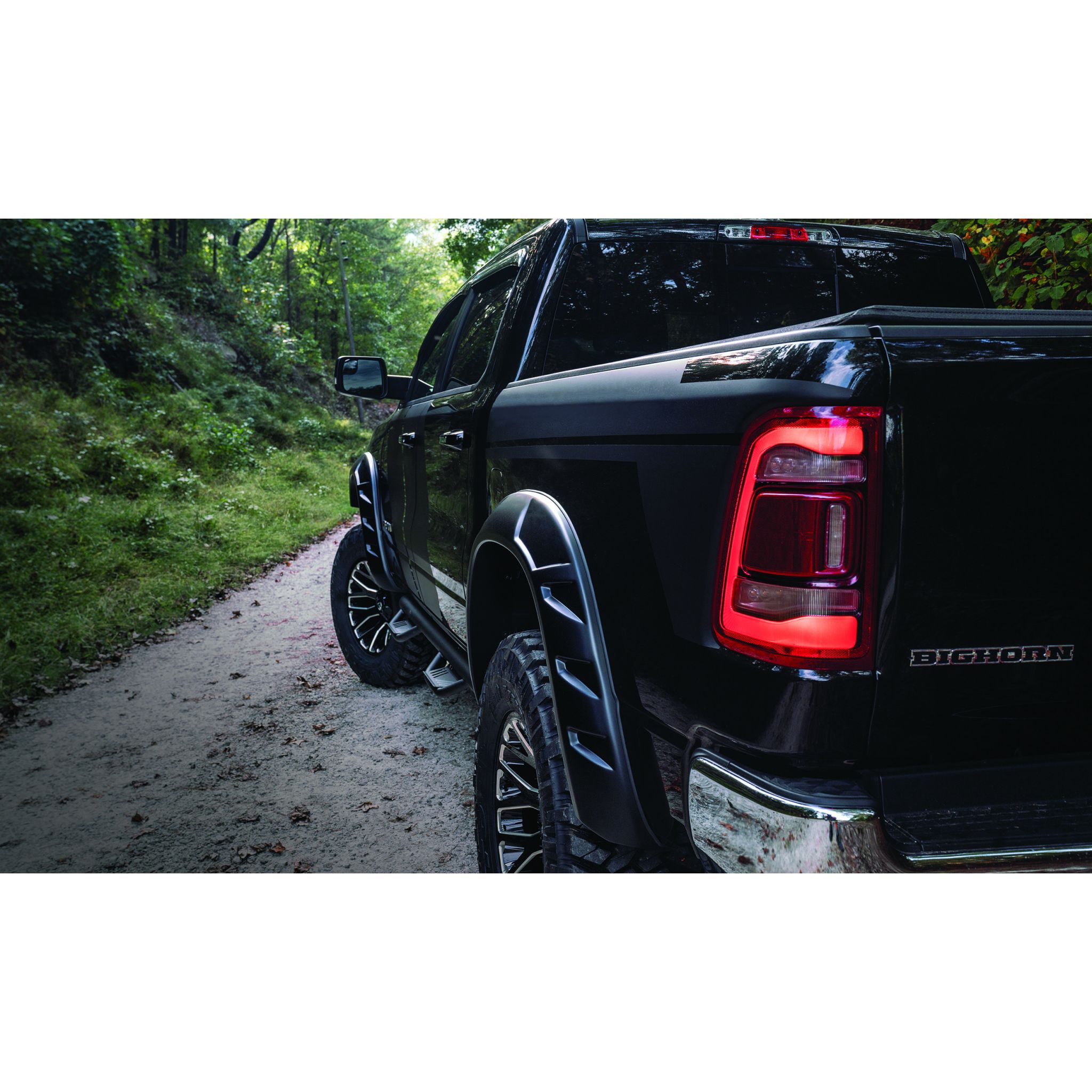 Bushwacker 50934-02 DRT Style Fender Flares; Front and Rear for 2019-2020 Ram 1500 (Excludes Rebel Models)