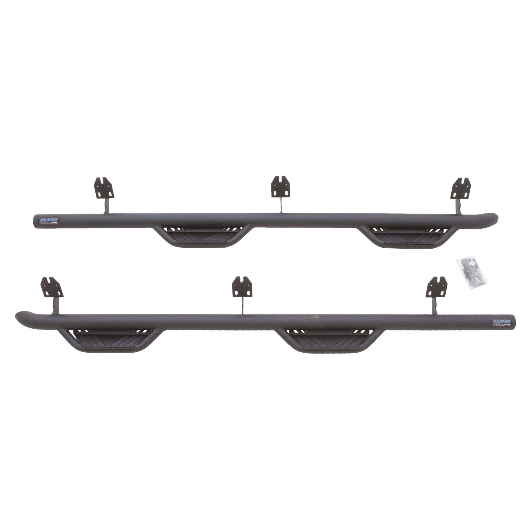 Lund 34641020 Black Steel Terrain HX Step Nerf Bars for 2019-2022 Chevrolet Silverado 1500/GMC Sierra 1500 Crew Cab