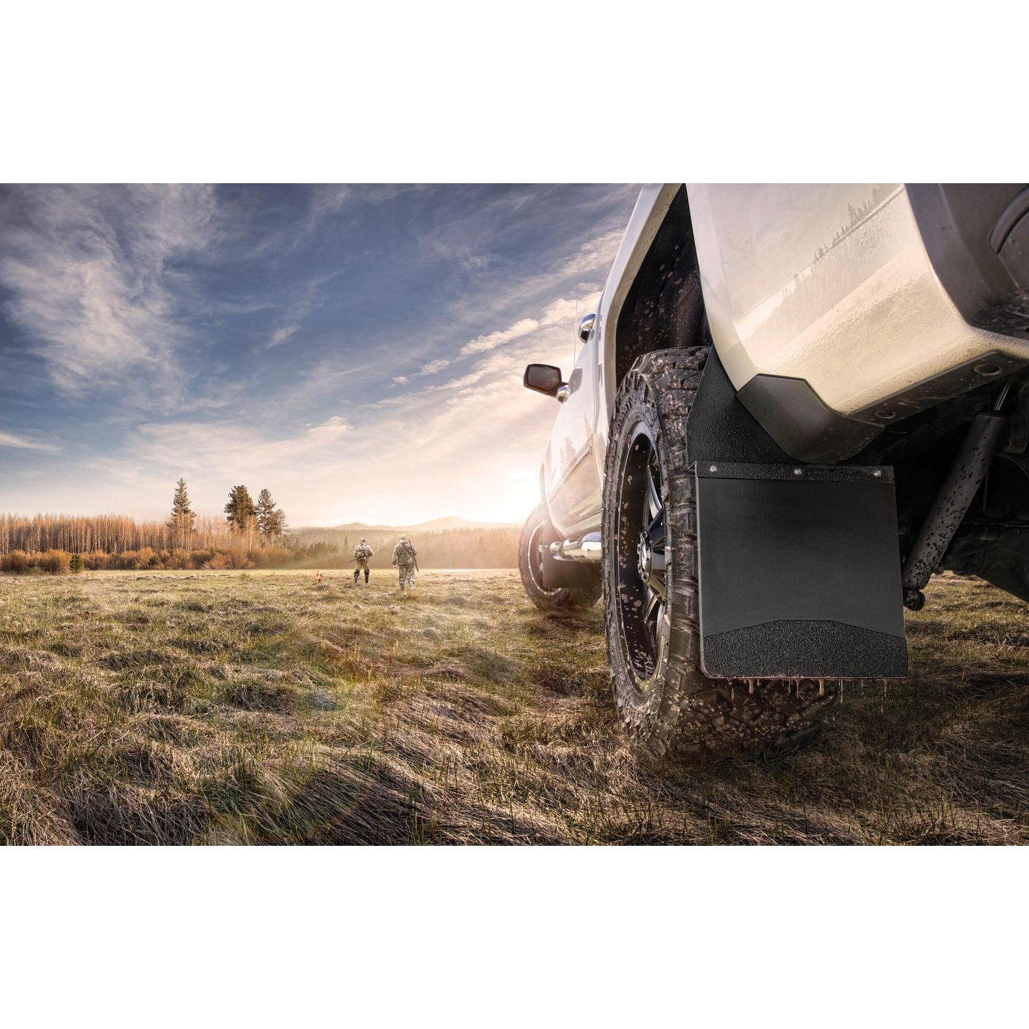 Kick Back Mud Flaps 12" Wide - Stainless Steel Top and Weight