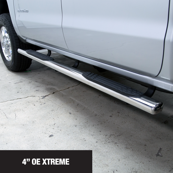 Go Rhino - 640087PS - 4in OE Xtreme SideSteps - 87in Long - Polished stainlessStainless Steel - Bars Only