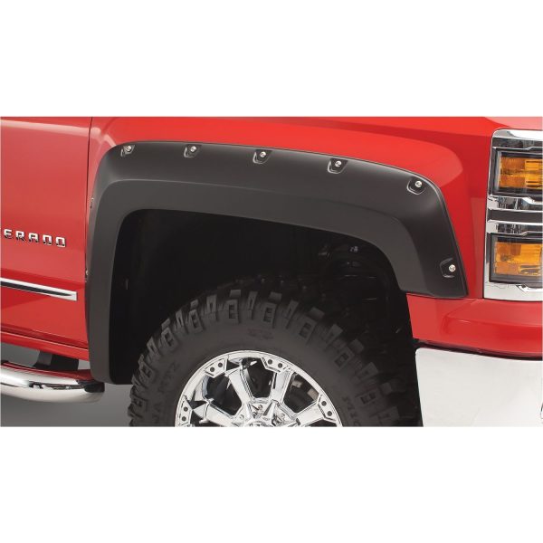 Bushwacker 40972-02 Black Pocket/Rivet Style Smooth Finish 4-Piece Fender Flare Set for 2015-2021 GMC Canyon w/74 In. Bed