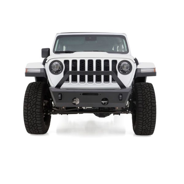 Rampage Products 99514 Aluminum TrailCrawler Stubby Front Bumper with bolt on Bull Bar for 2018-2021 Jeep Wrangler JL, 2020-2021 Jeep Gladiator, 2007-2018 Jeep Wrangler JK, Black