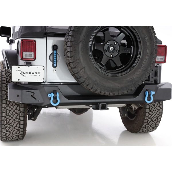 Rampage Products 99619 TrailGuard Rear Bumper for 2007-2018 Jeep Wrangler JK 2-Door and 4-Door, Black Textured